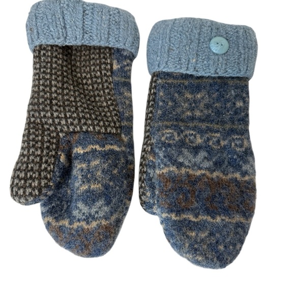 Handmade Mittens Upcycled Sweaters Recycled Wool or a Blend Fleece Lined OSFM - Picture 8 of 8